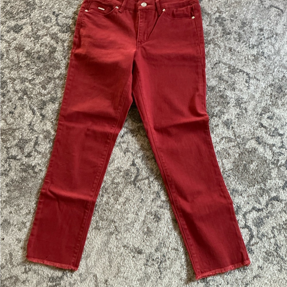 Nine West Red Gramercy Crop Jeans